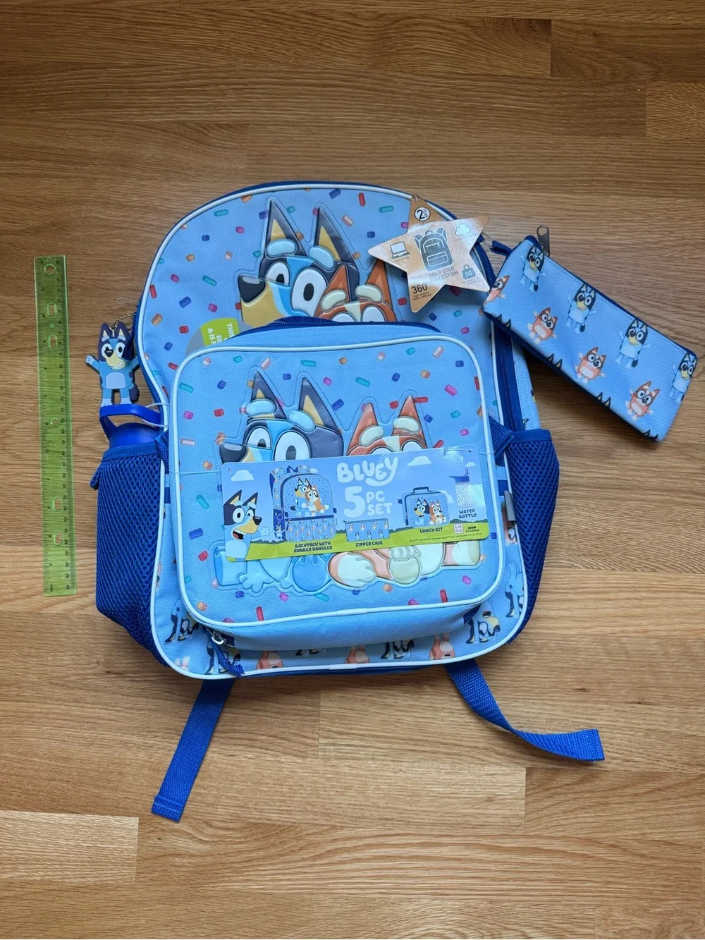 Bluey 5-Piece Kids Backpack Set - new with tags